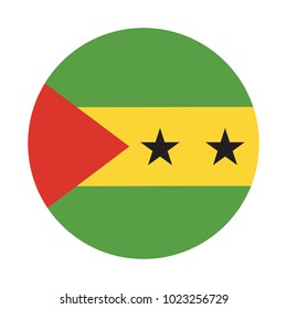 Sao Tome and Principe round isolated flag from African country in flat design