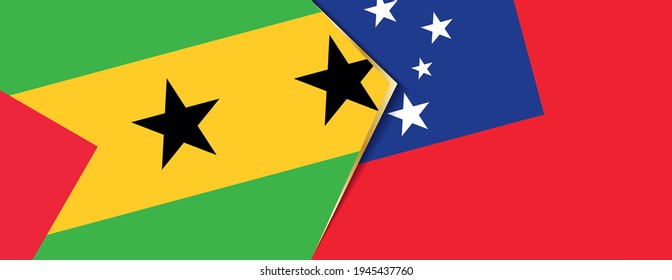 Sao Tome and Principe and Samoa flags, two vector flags symbol of relationship or confrontation.