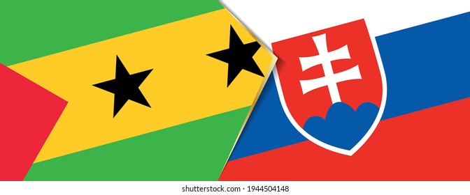 Sao Tome and Principe and Slovakia flags, two vector flags symbol of relationship or confrontation.