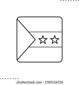 Sao Tome and Principe square flag vector icon in outlines 