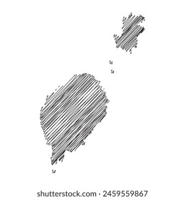 Sao Tome and Principe thread map line vector illustration