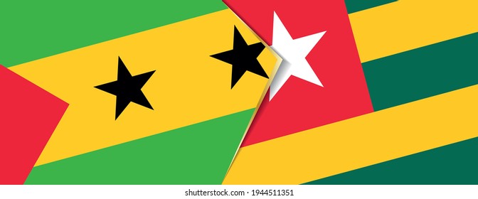 Sao Tome and Principe and Togo flags, two vector flags symbol of relationship or confrontation.