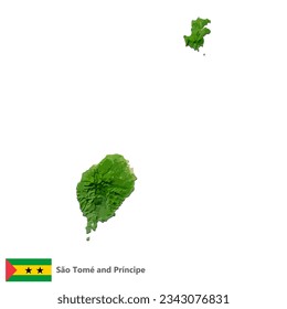 Sao Tome and Principe Topography Country  Map Vector