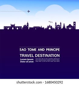 Sao Tome and Principe travel destination grand vector illustration. 