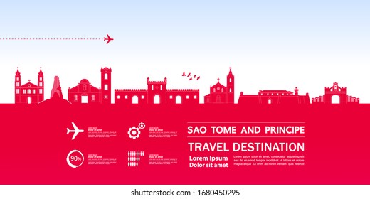 Sao Tome and Principe travel destination grand vector illustration. 