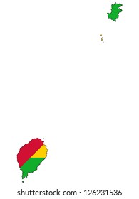 Sao Tome and Principe vector map with the flag inside.