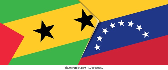 Sao Tome and Principe and Venezuela flags, two vector flags symbol of relationship or confrontation.