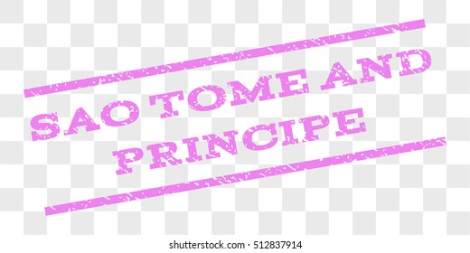 Sao Tome and Principe watermark stamp. Text tag between parallel lines with grunge design style. Rubber seal stamp with dirty texture.