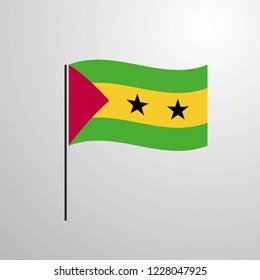 Sao Tome and Principe waving Flag