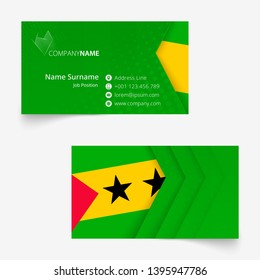 Sao Tome and PrincipeFlag Business Card, standard size (90x50 mm) business card template with bleed under the clipping mask.
