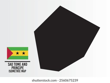 Sao Tome And Prıncıpe vector map with flag next to it. Sao Tome And Prıncıpe map with national flag isolated on white background. Vector illustration.