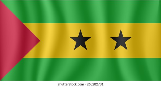 Sao Tome waving flag