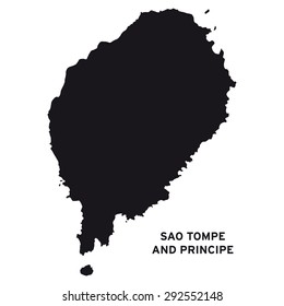 Sao Tompe and Principe map vector