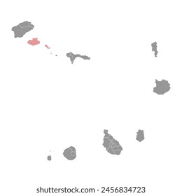 Sao Vicente municipality map, administrative division of Cape Verde. Vector illustration.