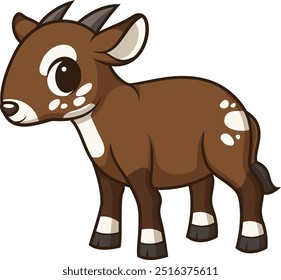 Saola in chibi kawaii style vector illustration