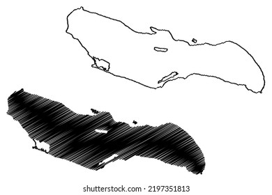 Saona island (Dominican Republic, Cenrtal America, Caribbean islands) map vector illustration, scribble sketch Isla Saona map