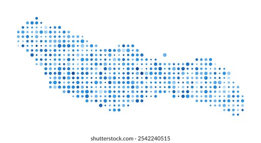 Saona Island Mapa de puntos. Forma de límite de estilo digital. Imagen del Vector de Saona Island. Puntos circulares azules. Una Ilustración vectorial increíble.