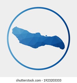 Icono de la isla Saona. Mapa poligonal en el anillo degradado. Signo de la isla de Saona. Ilustración vectorial.