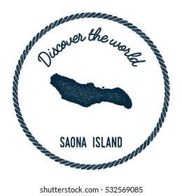 Saona Island map in vintage discover the world rubber stamp. Hipster style nautical postage Saona Island stamp, with round rope border. Saona Island map vector illustration.