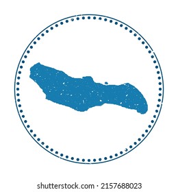 Saona Island sticker. Travel rubber stamp with map shape, vector illustration. Can be used as insignia, logotype, label, sticker or badge of Saona Island.