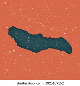 Mapa vintage de la isla de Saona. Grunge mapa con textura angustiada. Afiche de la isla de Saona. Ilustración vectorial.