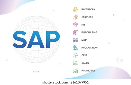 SAP Enterprise Resource Planning (ERP) Construction Concept Module Vector Icons