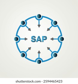 SAP ERP system icon, Enterprise resource planning (ERP). Business automation and innovation. Illustrator vector linear icon	
