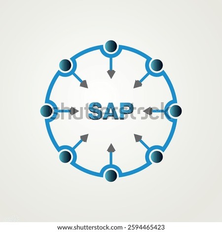 SAP ERP system icon, Enterprise resource planning (ERP). Business automation and innovation. Illustrator vector linear icon	

