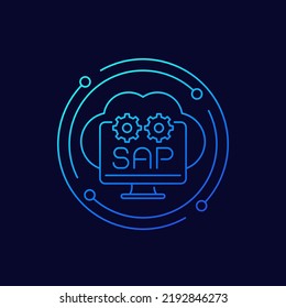 SAP Icon With A Cloud, Linear Design