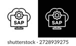 SAP icon graphic, editable stroke. Suitable for website design, logo, app, template, and ui ux.