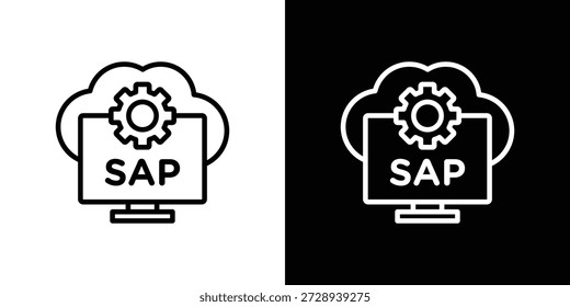 Gráfico de icono de SAP, trazo editable. Conveniente para el diseño del Sitio web, logotipo, App, Plantilla, y ui ux.