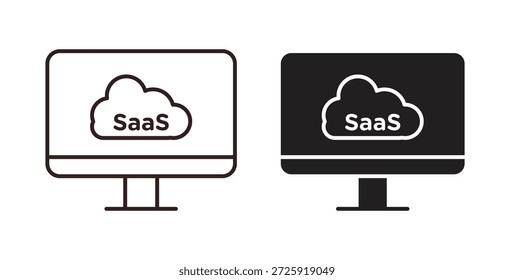 SAP-Symbole. Lineares Vektorsymbol einzeln auf weißem Hintergrund.