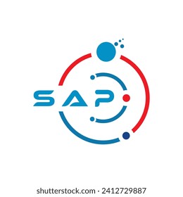 SAP letter technology logo design on white background. SAP creative initials letter IT logo concept. SAP letter design
