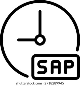 Vector de ilustración de icono de línea de SAP