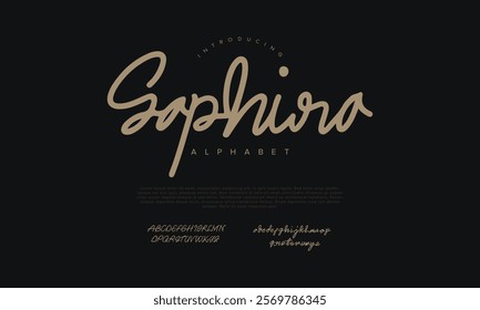 Saphira handwrite signature font Calligraphy Logotype Script Brush Font Type Font lettering handwritten