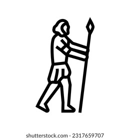 sapiens human evolution line icon vector. sapiens human evolution sign. isolated contour symbol black illustration