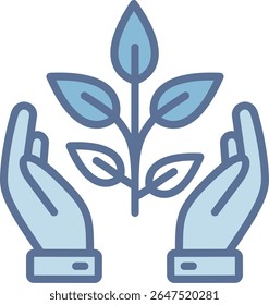 Sapling Filled Blue Tone Icon