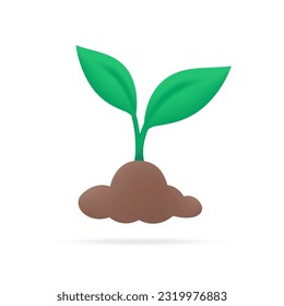 The sapling is growing into a big tree. The idea of ​​planting trees for the world