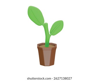 sapling icon 3d illustration render