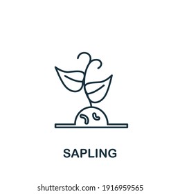Sapling icon. Simple element from global warming collection. Creative Sapling icon for web design, templates, infographics and more