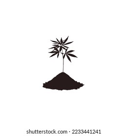 Sapling icon. Simple style business incubation poster background symbol. Sapling brand logo design element. Sapling t-shirt printing. Vector for sticker.