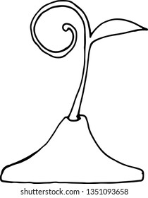 Sapling icon vector. Sketch vintage design. Illustration for posters decoration.