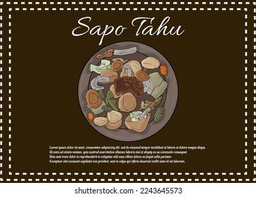 	
Sapo Tahu delicious food in cartoon style