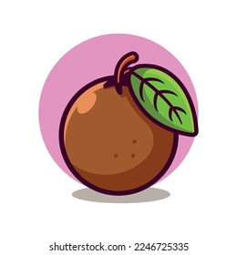 Sapodilla fruit cartoon illustration .
