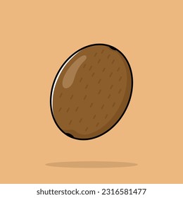 Sapodilla Fruit Cartoon Vector Icon Illustration. Food Nature Icon Concept Isolated Premium Vector