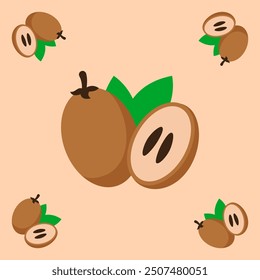 sapodilla fruit pattern for background