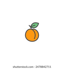 Sapodilla fruit Simple Vector Color Line Icons.