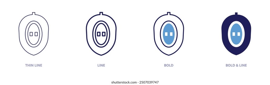 Sapodilla icon in 4 different styles. Thin Line, Line, Bold, and Bold Line. Duotone style. Editable stroke.