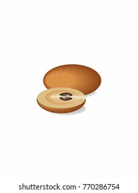 Sapodilla on a white background