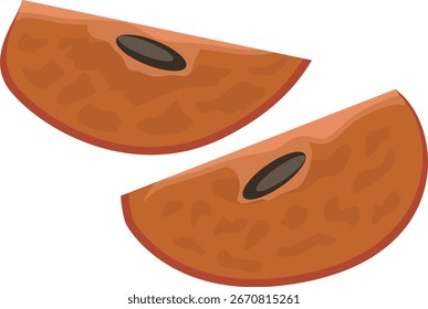 sapodilla Scheiben Vektorgrafik Zeichnung.